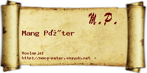 Mang Péter névjegykártya